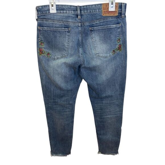 LUCKY BRAND Ava Crop Skinny Embroidered Floral Denim Jeans - Picture 5 of 8